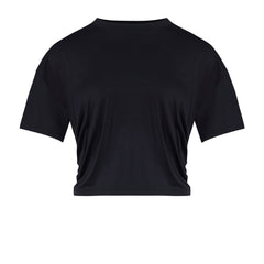 Free Heaven Crop Draped Tshirt - Jet Black