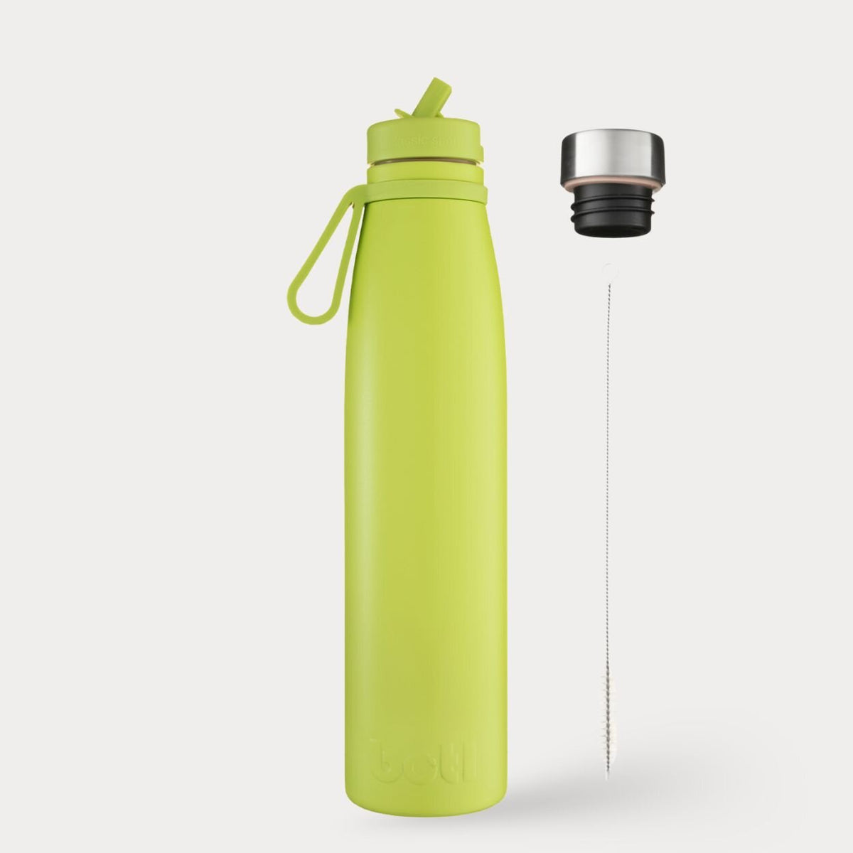 800ml Insulated Stainless Steel Water Bottle With Straw, Cap and Brush | Wild Lime | BOTL