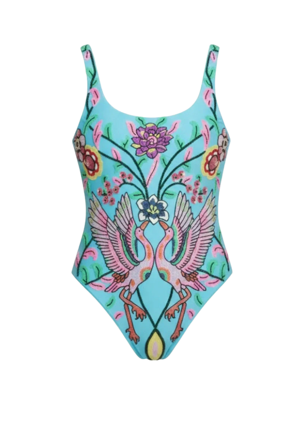Una High Cut Scoop Back Blue Swimsuit