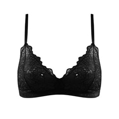 Born in Ukraine Image Lace Bralette Black