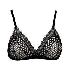 Sci-Fi Lace Triangle Bralette Black