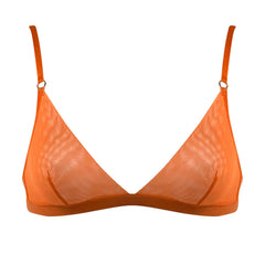 I.D. Line Soft Triangle Fine Mesh Bralette Orange