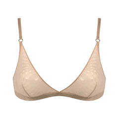 I.D. Line Soft Triangle Fine Mesh Bralette Nude