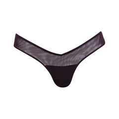 I.D. Line Fine Mesh V-Thong Brown