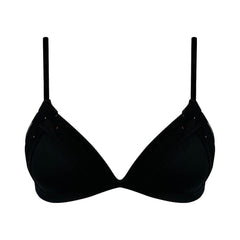 Crossing Lines Mesh T-Shirt Push-Up Wireless Triangle BlackBra