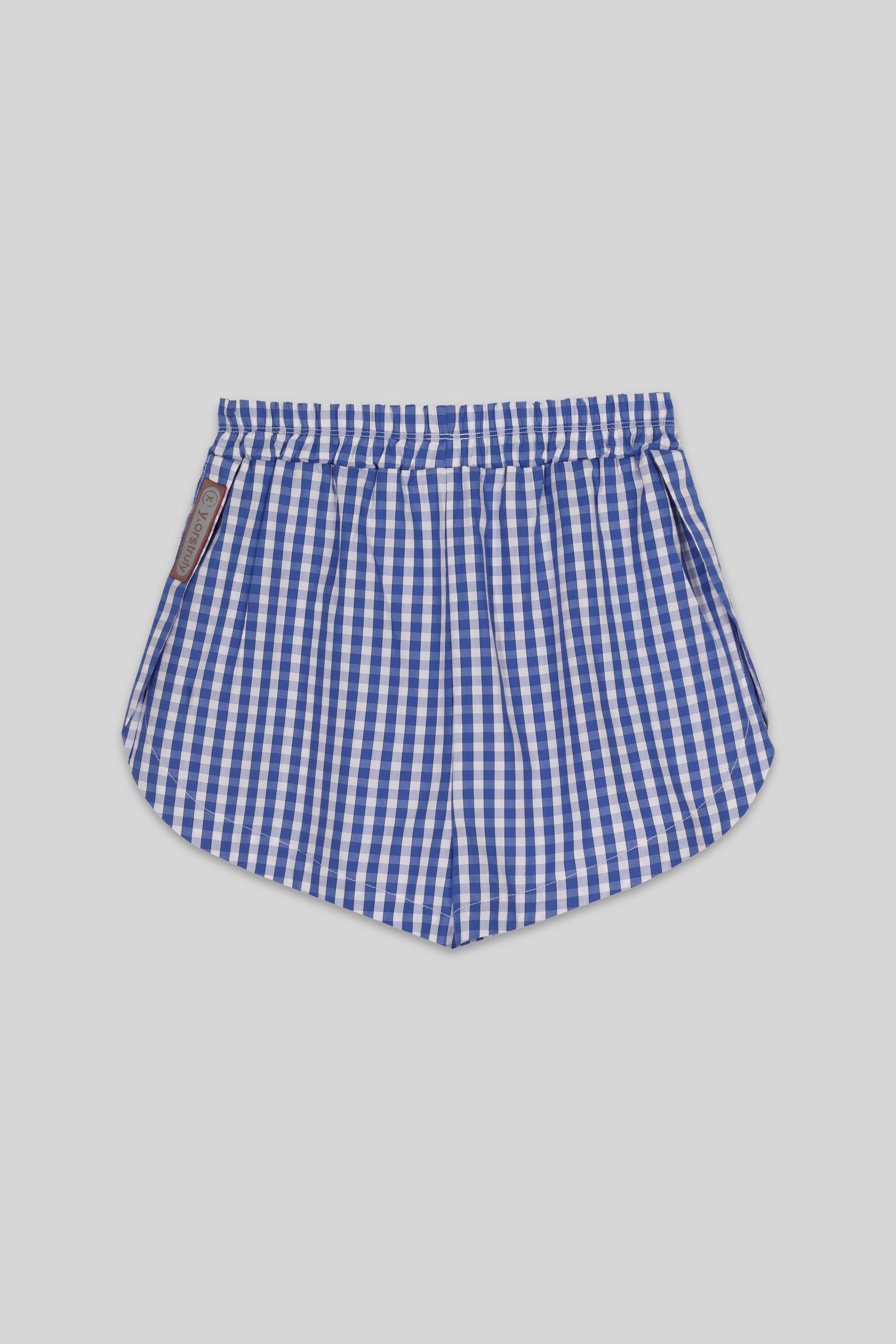FREEDOM SHORTS - BLUE GINGHAM POPLIN