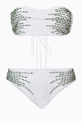 Ophelia Hand Embroidered Bikini Bottom White