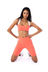 CARGO BIKER SHORTS - PEACH