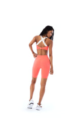 CARGO BIKER SHORTS - PEACH