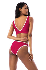 ALLYORS ZIPPER BIKINI BOTTOM - CASSIS