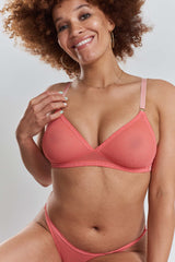 Anthelia Recycled-Tulle Soft Bralette - Canyon Peach