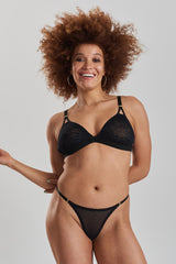 Hakea Recycled-Tulle Soft Bralette - Volcanic Black