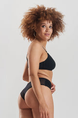 Myrtle Organic Stretch-Cotton Soft Bralette - Volcanic Black