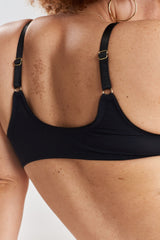 Myrtle Organic Stretch-Cotton Soft Bralette - Volcanic Black
