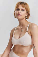 Myrtle Organic Stretch-Cotton Soft Bralette - Shoreline Peach
