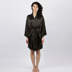 Silk Short Kimono-Style Robe the Lady