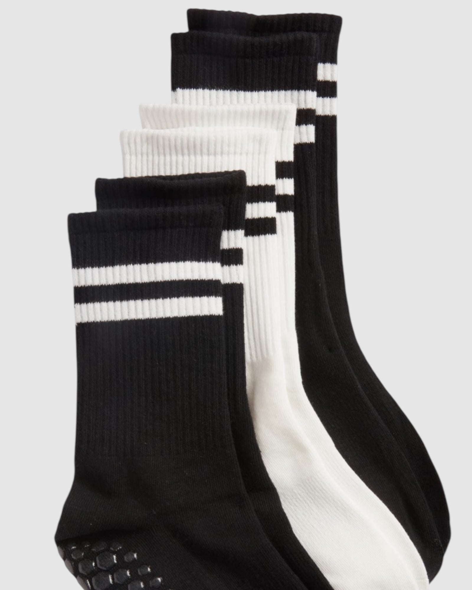 Varsity Grip Socks - 3 Pack - Black/White
