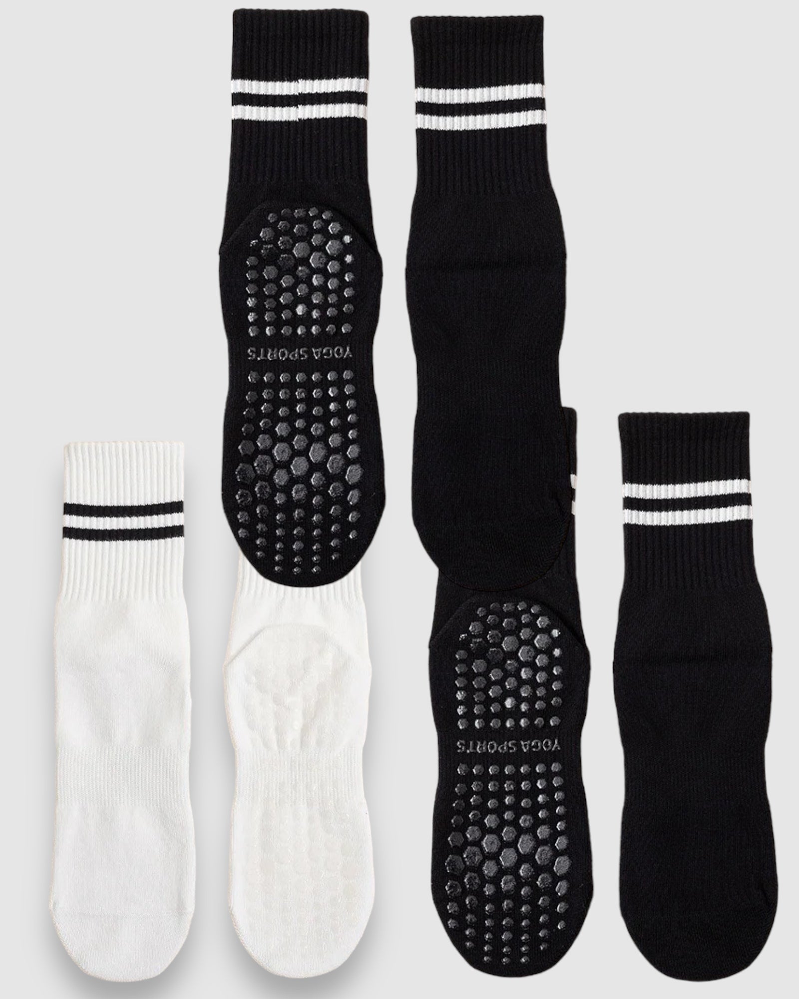 Varsity Grip Socks - 3 Pack - Black/White