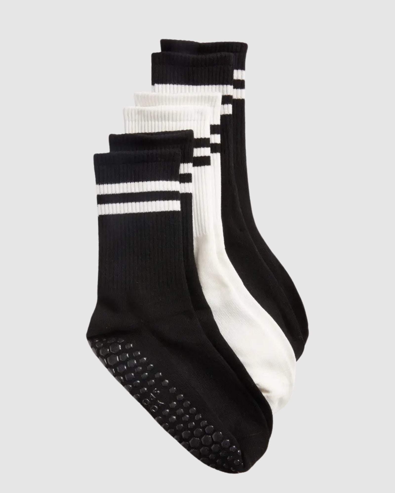 Varsity Grip Socks - 3 Pack - Black/White