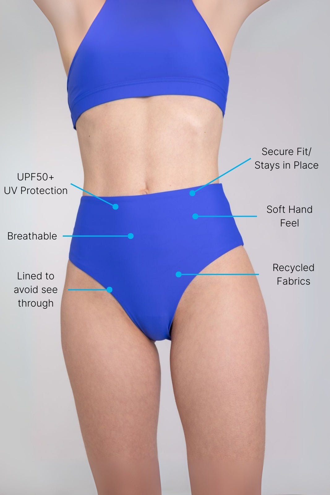 Bikini Bottom High Waist ― Cobalt Blue