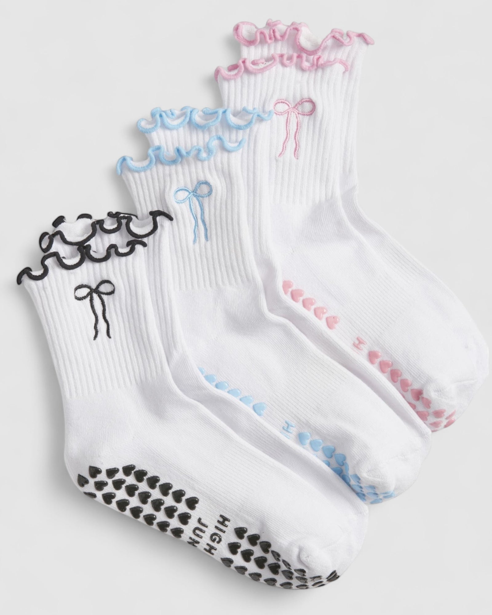 Bowtiful Frilled Edge Grip Sock - 3 Pack Value Bundle