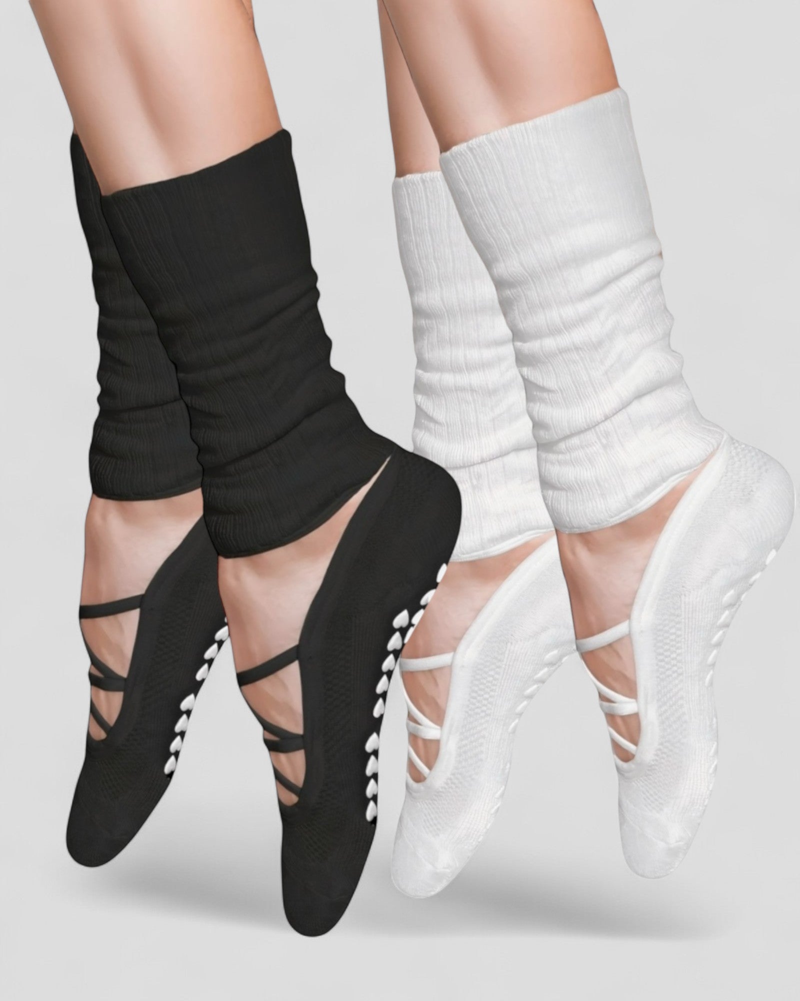 Studio Grip Premium Strappy Leg Warmer Sock - 2 Pairs