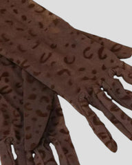 Queen Leopard Print Sheer Mesh 55cm Opera Length Glove