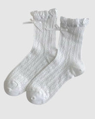The Coquette Sheer Ribbon Socks - 2 Pairs