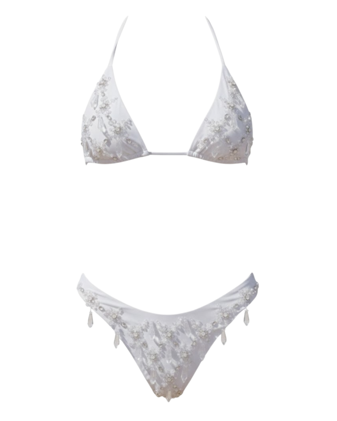 Calliope Luxury Crystal Bikini Bottom White