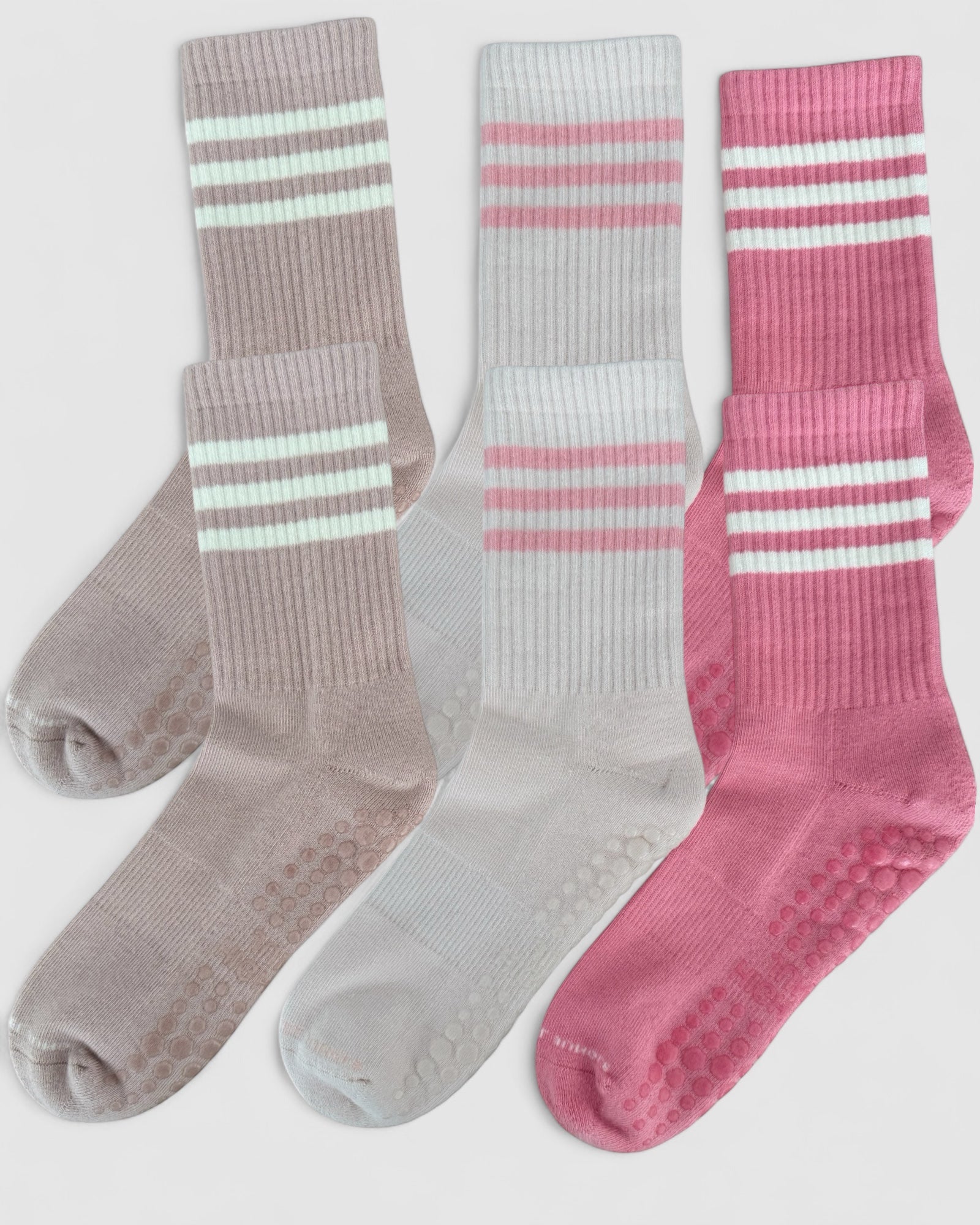 Varsity Premium Cotton Pilates Yoga Grip Socks - 3 Pack Nostalgia