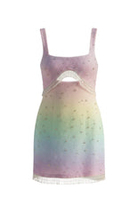 Posy Gradient Pastel Beaded Mini Dress