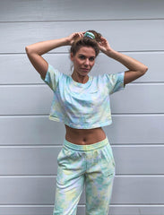 Tie-Dye Lemon + Mint Cropped Tee