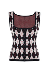 Daydreamers Argyle Sleeveless Knit Top