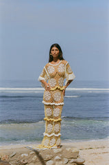 Daisy White and Yellow Crochet Dress