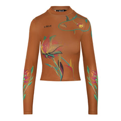 Floral High Neck Printed Top