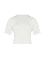 Free Heaven Crop Draped Tshirt - Blanc De Blanc