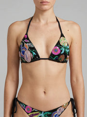 Fruit Hand Beaded Underwire Bikini Bottom Black