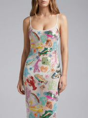 Arizona Long Dress Maxi Thin Strap Sheer