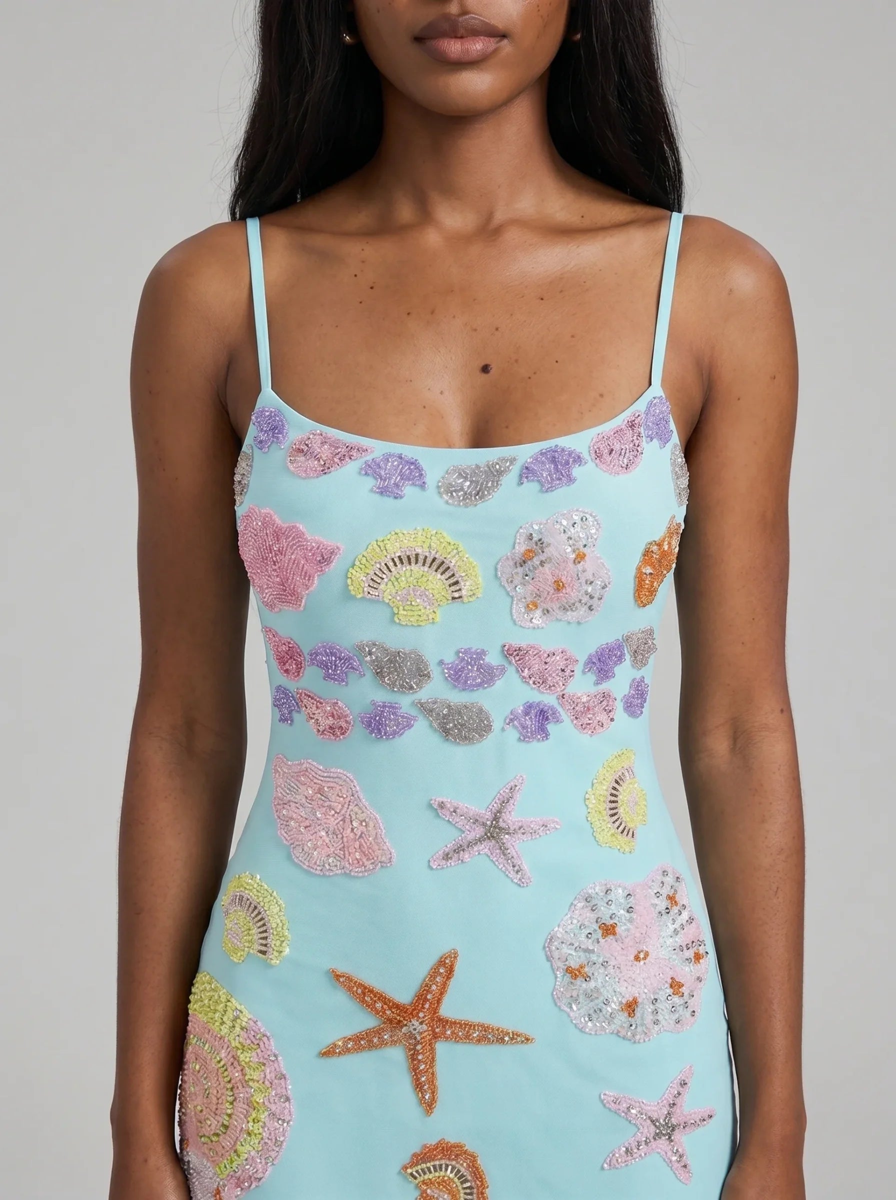 New York Strapped Dress in Blue