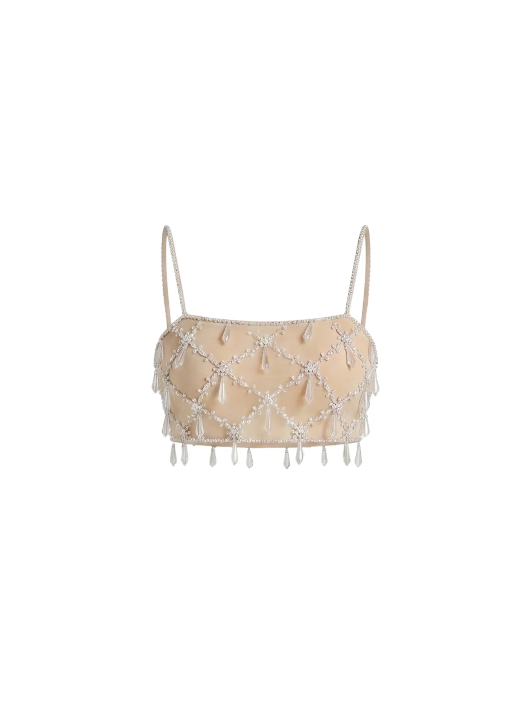 Calliope Luxury Crystal Co-Ord Top Nude