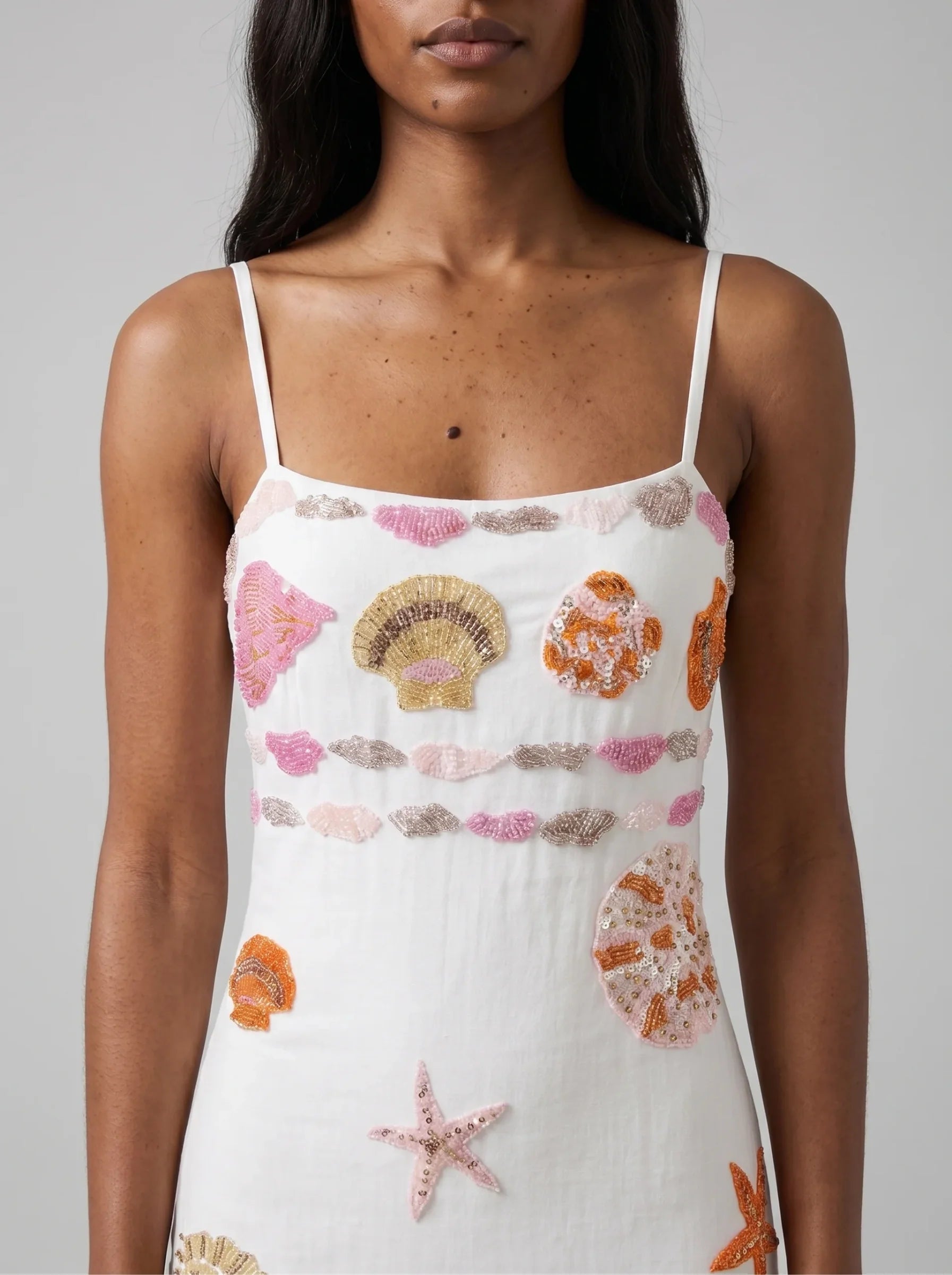 New York Strapped Dress in White