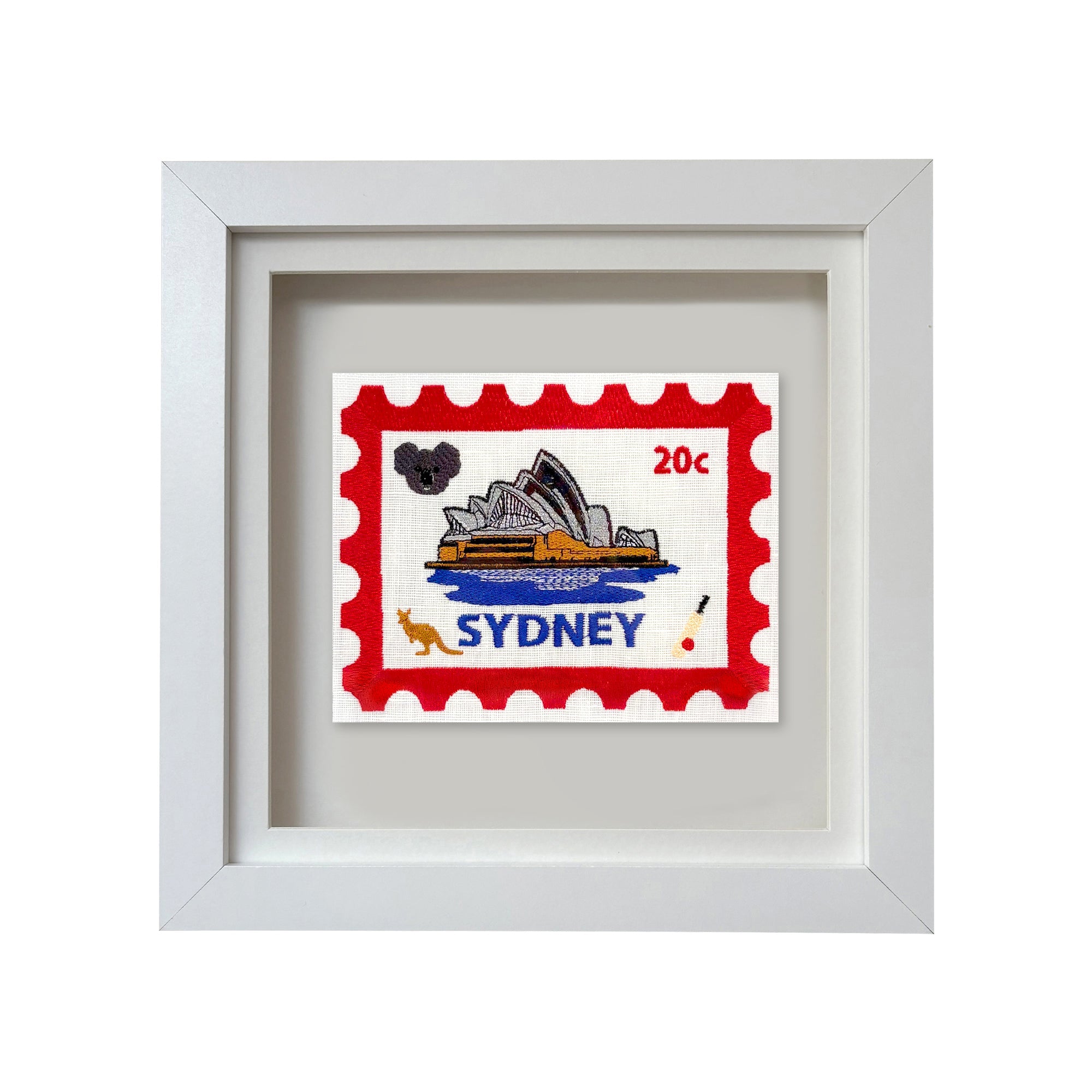 Australia, Sydney Embroidered Postcard Artwork