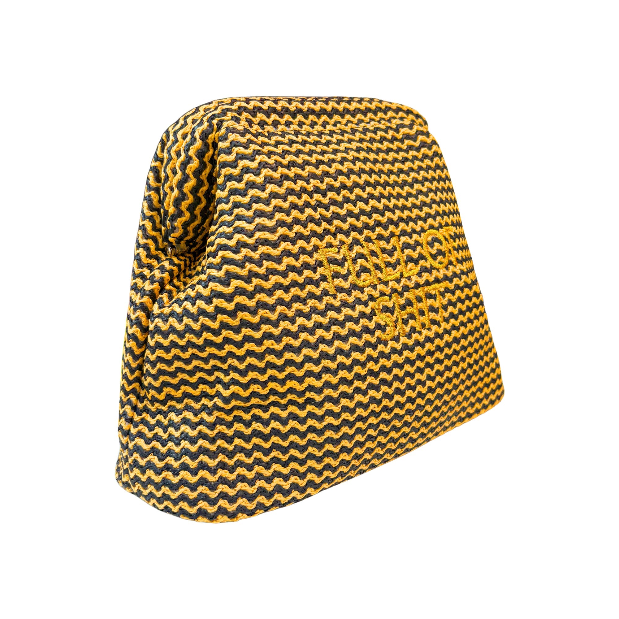 Full of Shit Gold Straw Clutch