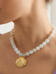 Isla's Opal and Gold Shell Pendant Necklace Daphne X Oceanus