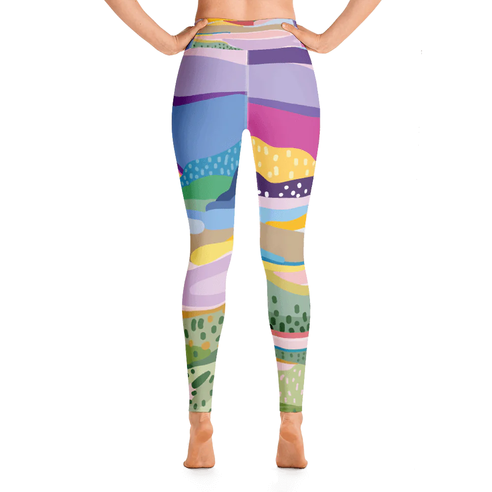 High Waist Yoga Leggings in Summer Afternoon