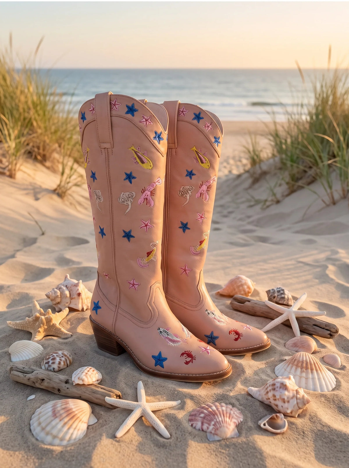 Arizona Embroidered Leather Boots