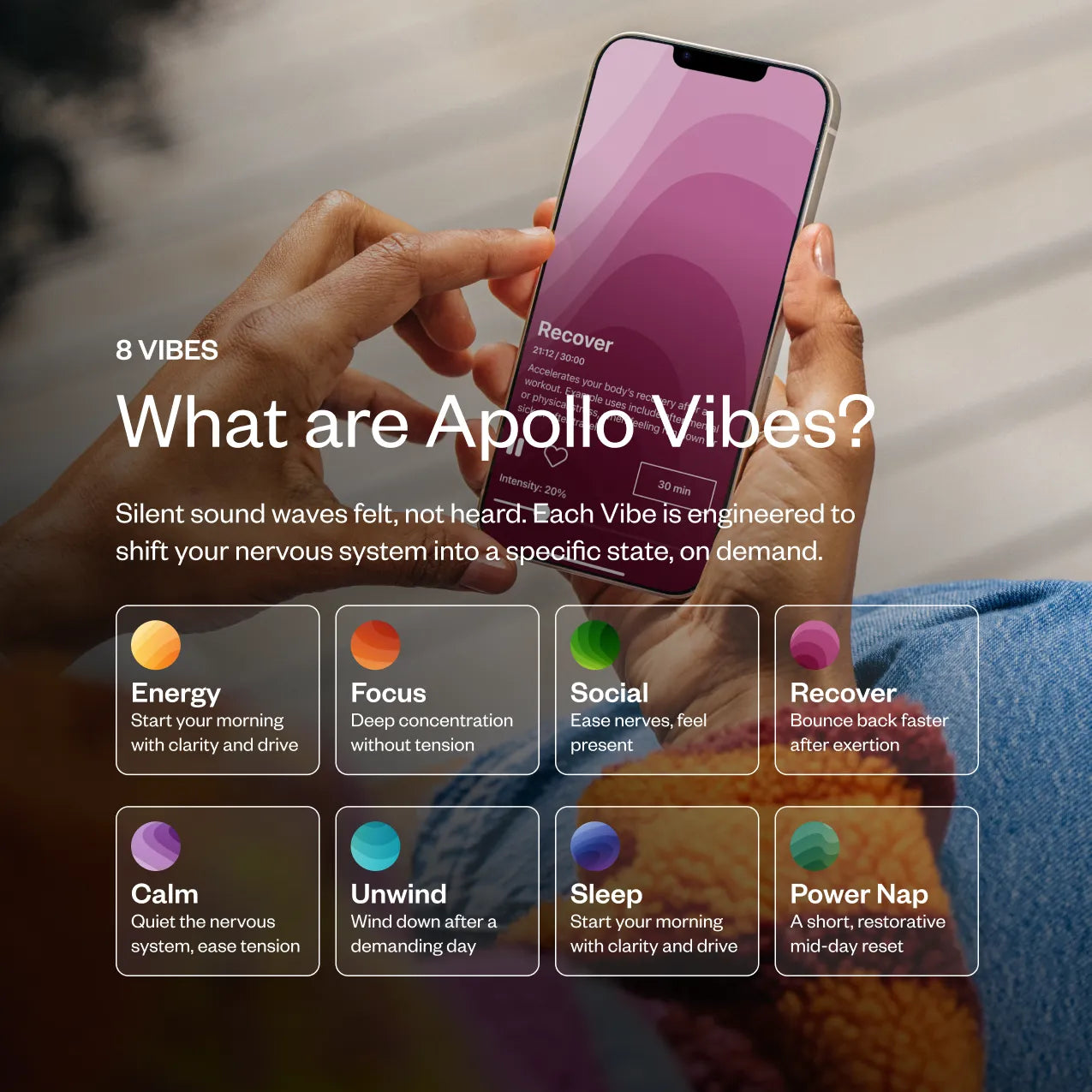 Apollo Wearable + SmartVibes AI Membership and FREE Sleep Band ($29 Value)