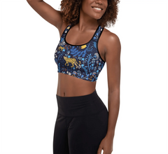 Sports Bra in Blue Leopards