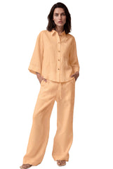 Peach Heavy Linen Wide-Leg Pants Perfect Days