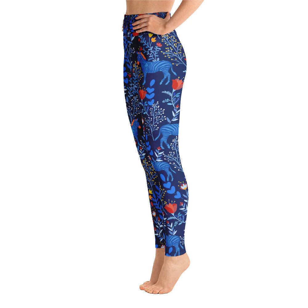 High Waist Yoga Leggings in Zebra